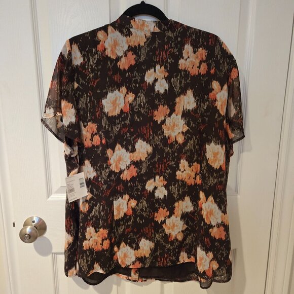 NWT Sag Harbor Floral Print Blouse 1X - Picture 5 of 5